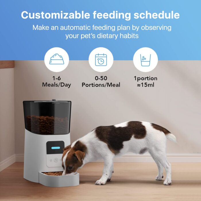 Automatic Cat Feeders with App. 6L Capacity Automatic Cat Food Dispenser with Programmable Timer, Voice Recorder. Wifi Cat Feeder Automatic. Automatic Pet Feeder for Dry Food - Image 3
