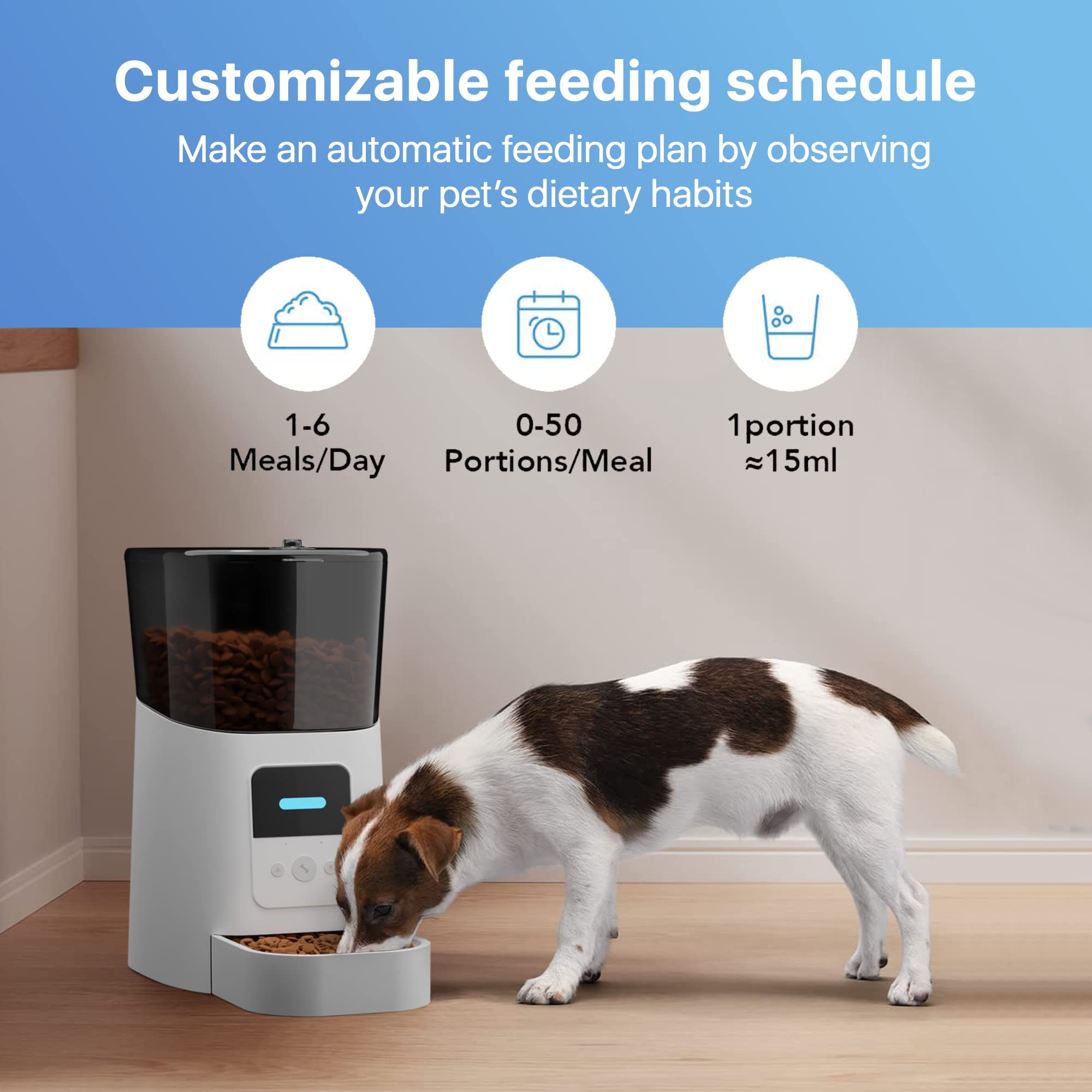 d0102himdw7 Automatic Cat Feeders with App. 6L Capacity Automatic Cat Food Dispenser with Programmable Timer, Voice Recorder. Wifi Cat Feeder Automatic. Automatic Pet Feeder for Dry Food - Image 3