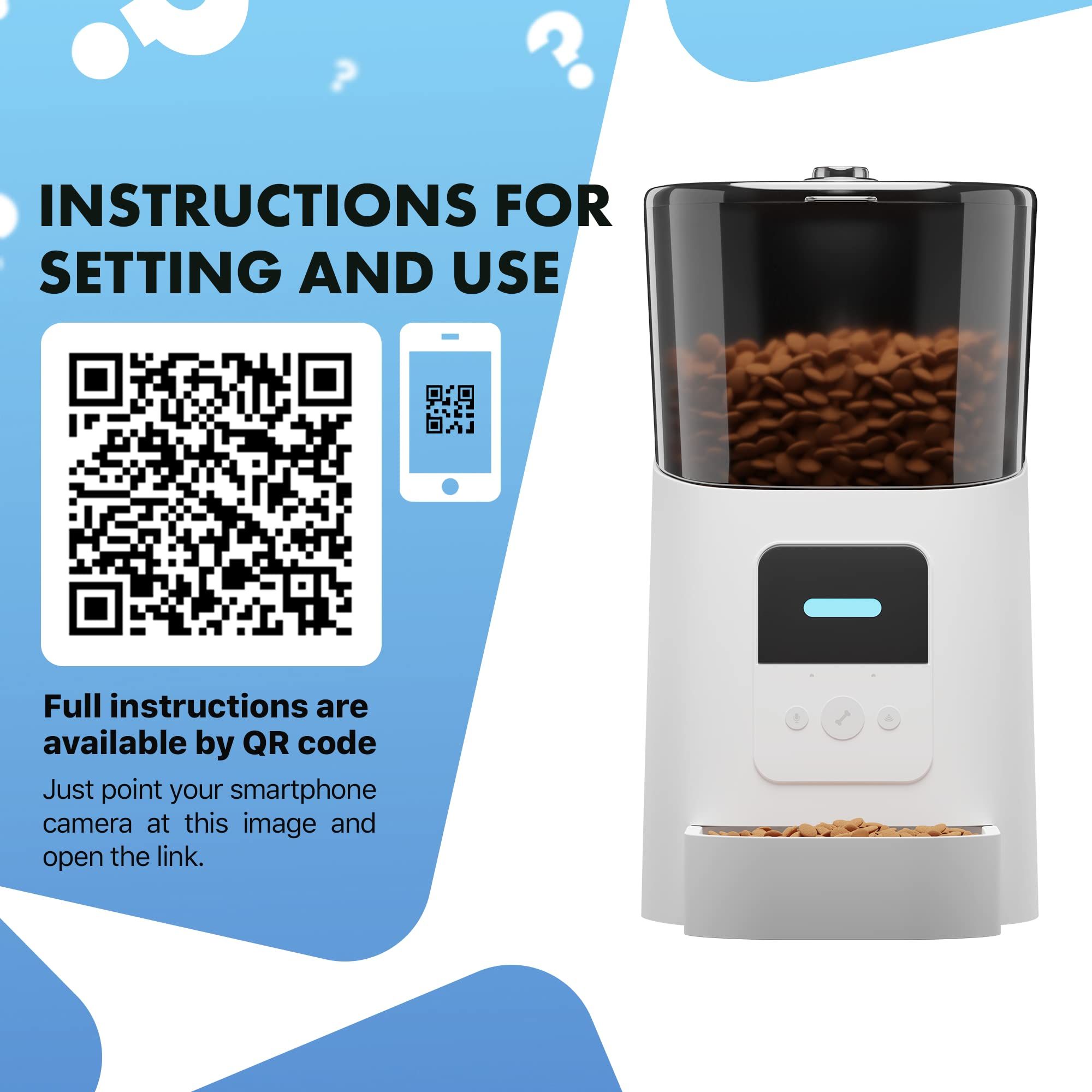 d0102himdw7 Automatic Cat Feeders with App. 6L Capacity Automatic Cat Food Dispenser with Programmable Timer, Voice Recorder. Wifi Cat Feeder Automatic. Automatic Pet Feeder for Dry Food - Image 7