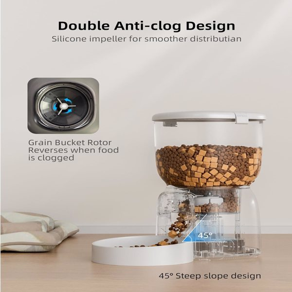 d0102hlhiev Smart Automatic Cat Feeder - WiFi Cat Food Dispenser with APP Control Up to 15 Portions((8g/Portion) 10 Meals Per Day, Dual Power Supply Pet Feeders for Cats/Dogs (4L/16.9 Cups)(banned by Amazon) - Image 5