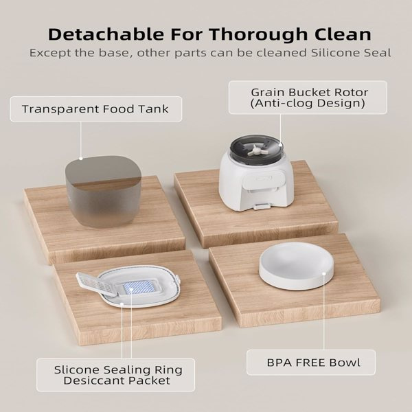 d0102hlhiev Smart Automatic Cat Feeder - WiFi Cat Food Dispenser with APP Control Up to 15 Portions((8g/Portion) 10 Meals Per Day, Dual Power Supply Pet Feeders for Cats/Dogs (4L/16.9 Cups)(banned by Amazon) - Image 7