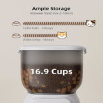 Automatic Cat Feeder, 4L Detachable Cat Food Dispenser for Dry Food Up to 15 Portions(8g/Portion) 6 Meals Per Day, Dual Power Supply Timed Cat Feeders(banned by Amazon) - Image 5