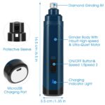 Dog Nail Grinder 2 Speeds Quiet USB Rechargeable Pet Nail Grinder Professional Pet Nail Trimmer Cordless Paws Grooming - Image 7