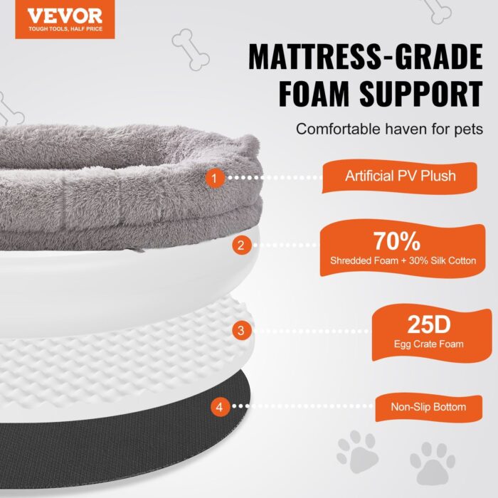 VEVOR Human Dog Bed 72x48x10in Large Human Size Dog Bean Bed Washable PV Velvet - Image 2