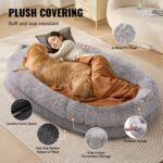 VEVOR Human Dog Bed 72x48x10in Large Human Size Dog Bean Bed Washable PV Velvet - Image 3
