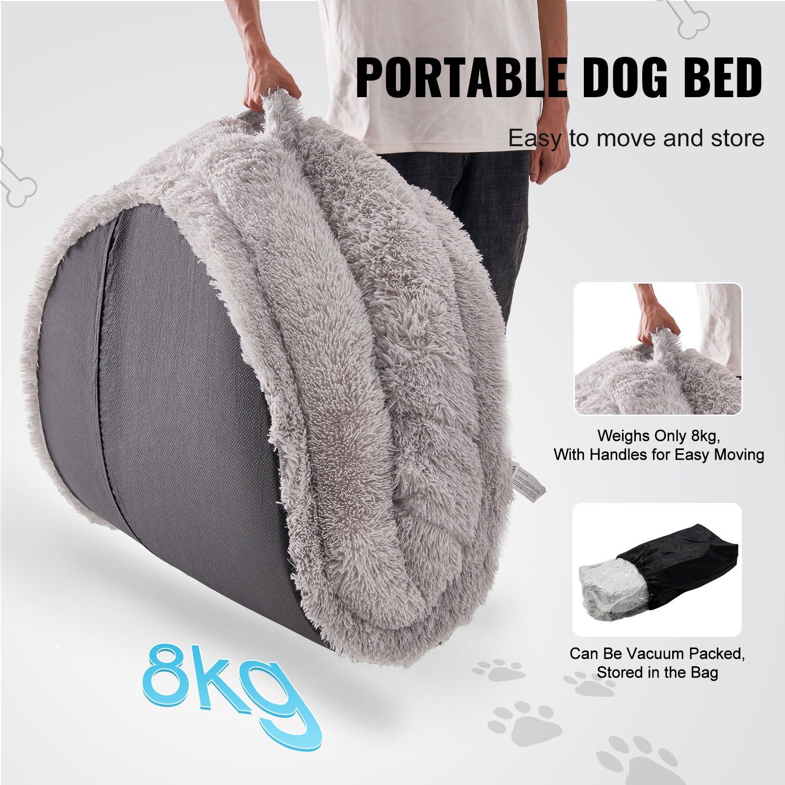d0102hq4e9w VEVOR Human Dog Bed 72x48x10in Large Human Size Dog Bean Bed Washable PV Velvet - Image 4