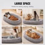 VEVOR Human Dog Bed 72x48x10in Large Human Size Dog Bean Bed Washable PV Velvet - Image 6