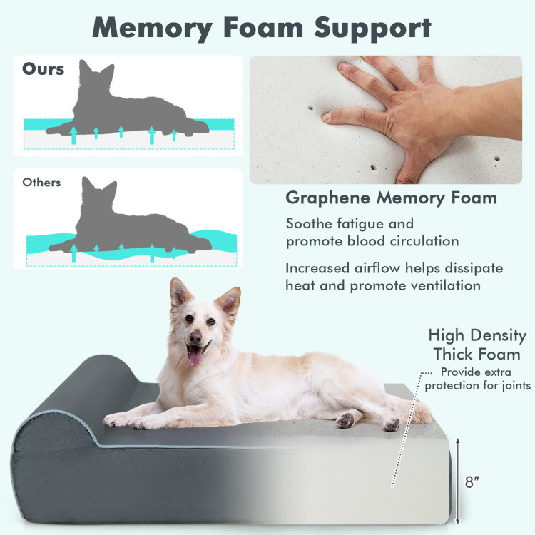 d0102hq55e7 Orthopedic Dog Bed with Headrest and Removable Washable Cover - Image 6