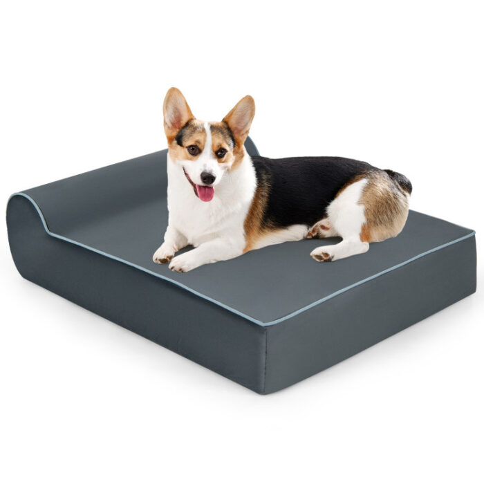 Orthopedic Dog Bed with Headrest and Removable Washable Cover - Image 1