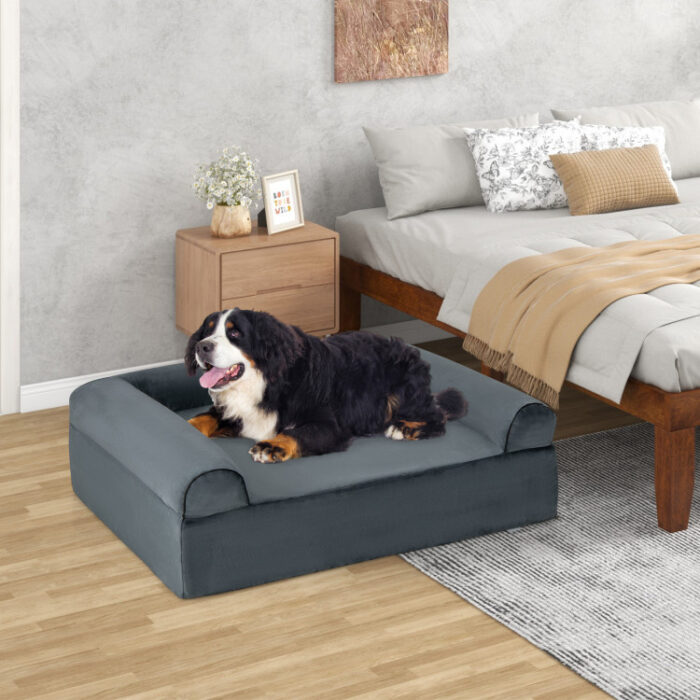 Orthopedic Dog Bed Memory Foam Pet Bed with Headrest for Large Dogs - Image 2