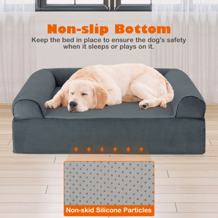 Orthopedic Dog Bed Memory Foam Pet Bed with Headrest for Large Dogs - Image 6