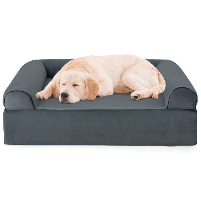 Orthopedic Dog Bed Memory Foam Pet Bed with Headrest for Large Dogs - Image 1