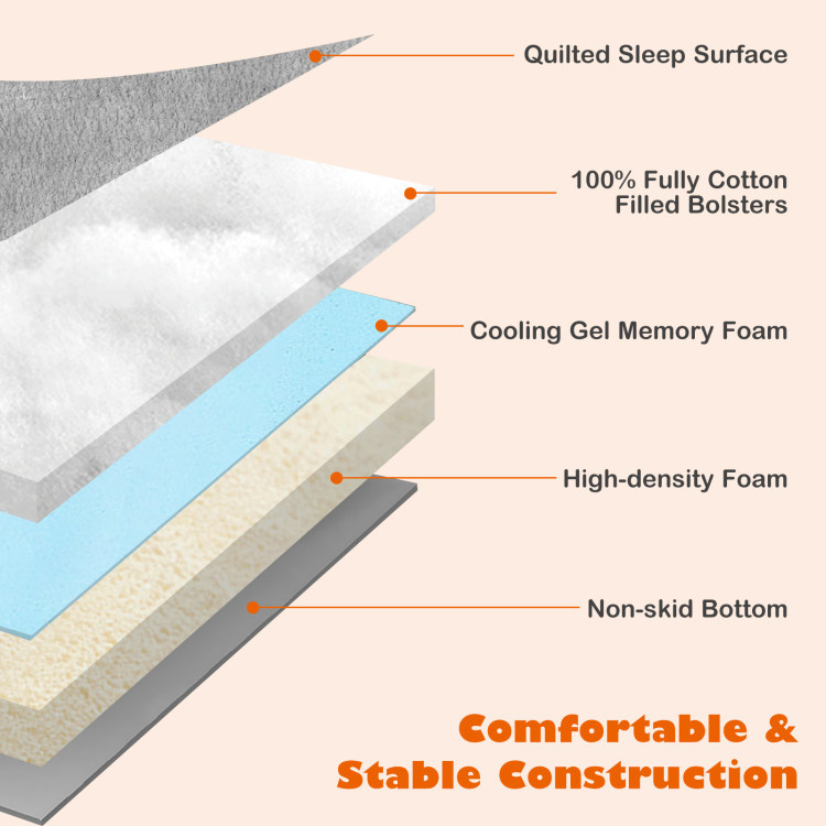 d0102hq55rw Orthopedic Dog Bed Memory Foam Pet Bed with Headrest for Large Dogs - Image 7