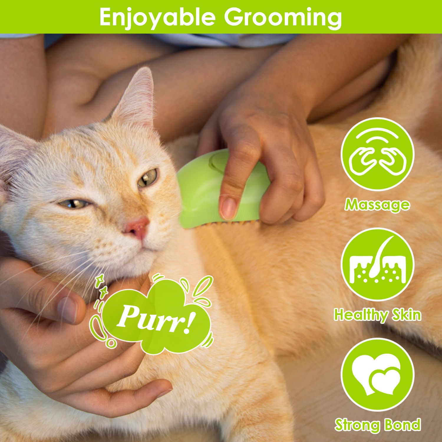 d0102hqp96a 3 In 1 Cat Grooming Steam Brush Hair Brush with Steamer Pet Massage Comb Cleaning Brush for Cats Dogs USB Rechargeable - Image 4