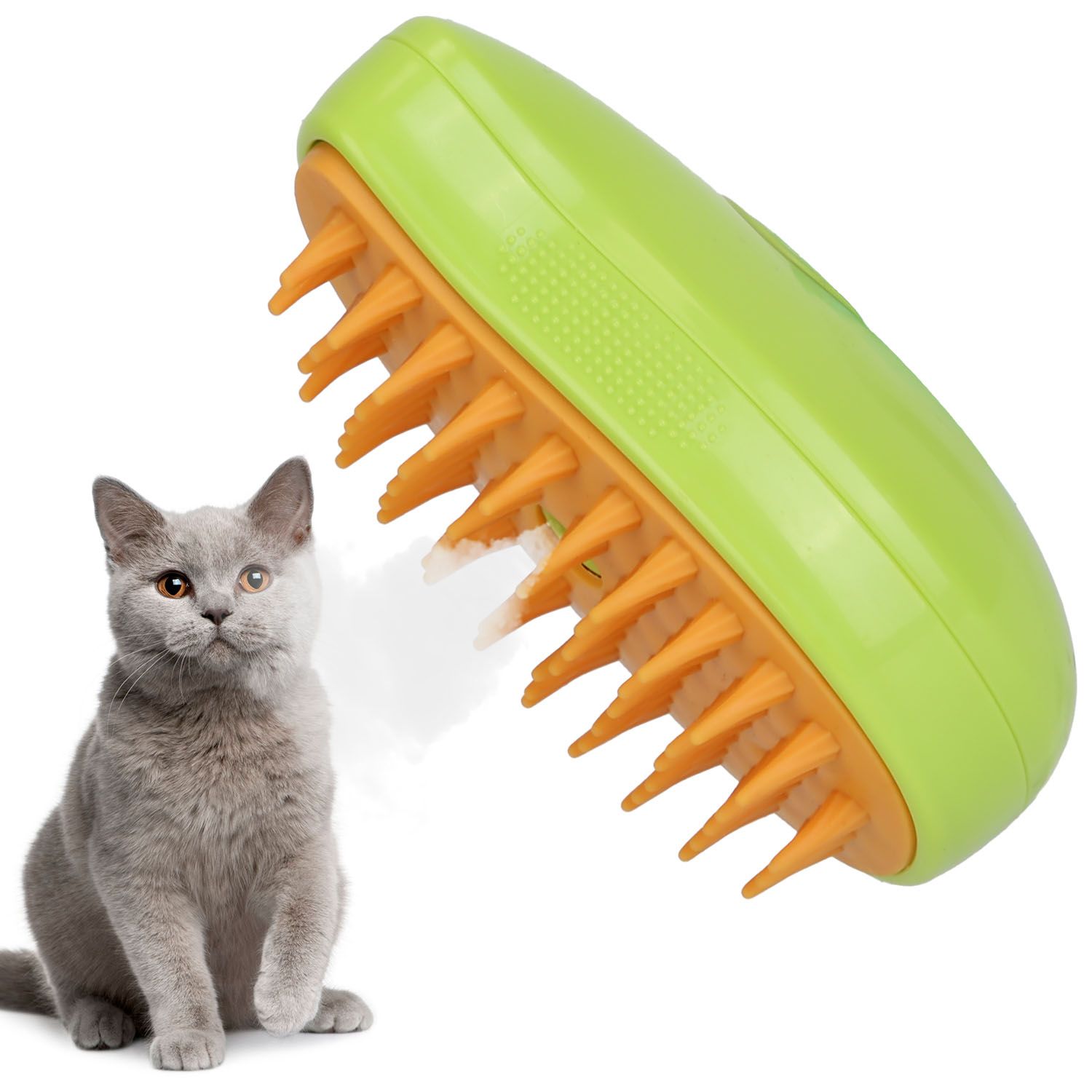 d0102hqp96a 3 In 1 Cat Grooming Steam Brush Hair Brush with Steamer Pet Massage Comb Cleaning Brush for Cats Dogs USB Rechargeable - Image 1