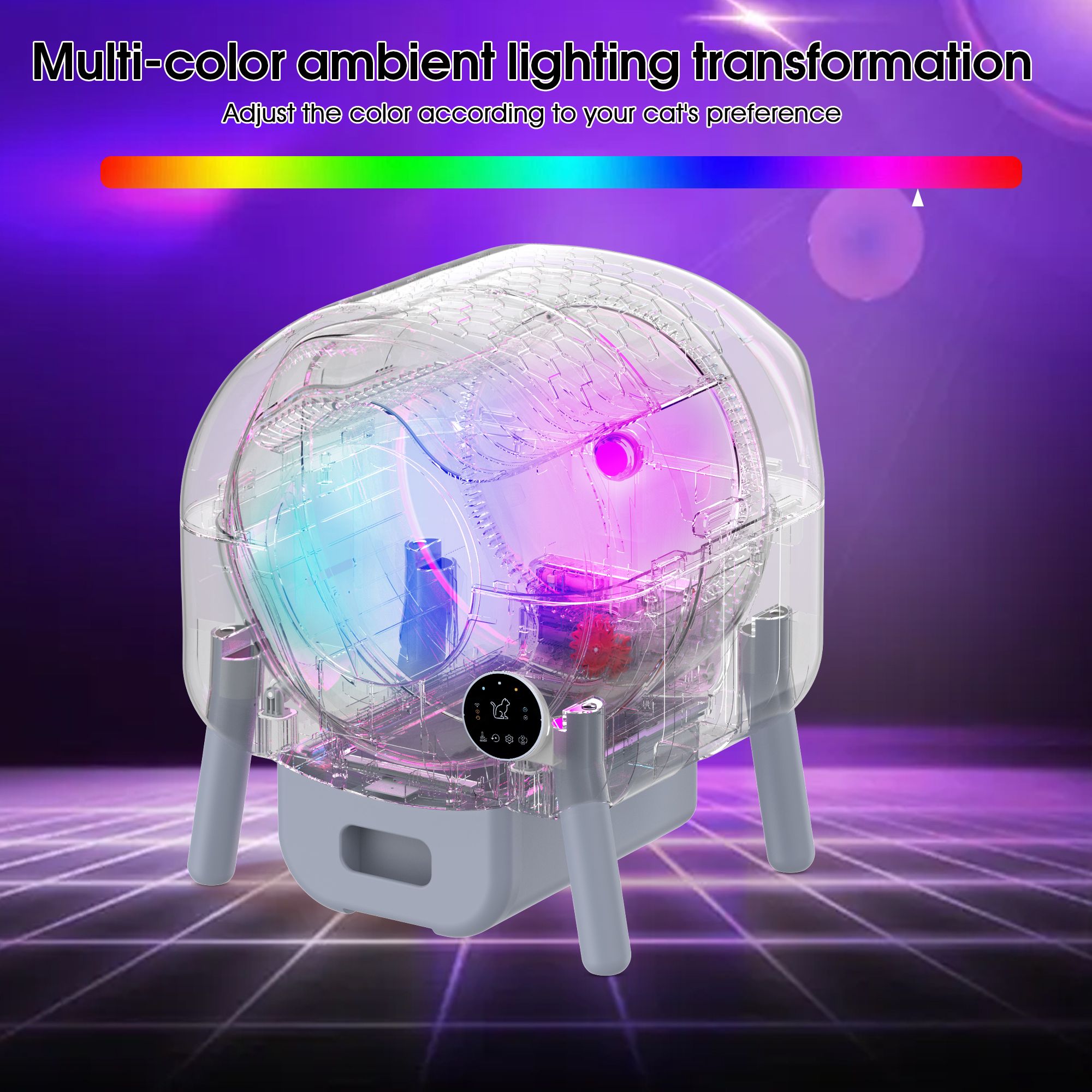 d0102hrzxkx Automatic Smart Cat Litter Box, Large Capacity Self-Cleaning Litter Box with Infrared/Gravity/Ambient Light Function(Model B) - Image 3