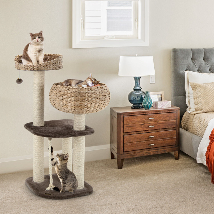 d0102x39b0u 41 Inch Rattan Cat Tree with Napping Perch - Image 2