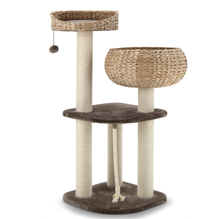 d0102x39b0u 41 Inch Rattan Cat Tree with Napping Perch - Image 4