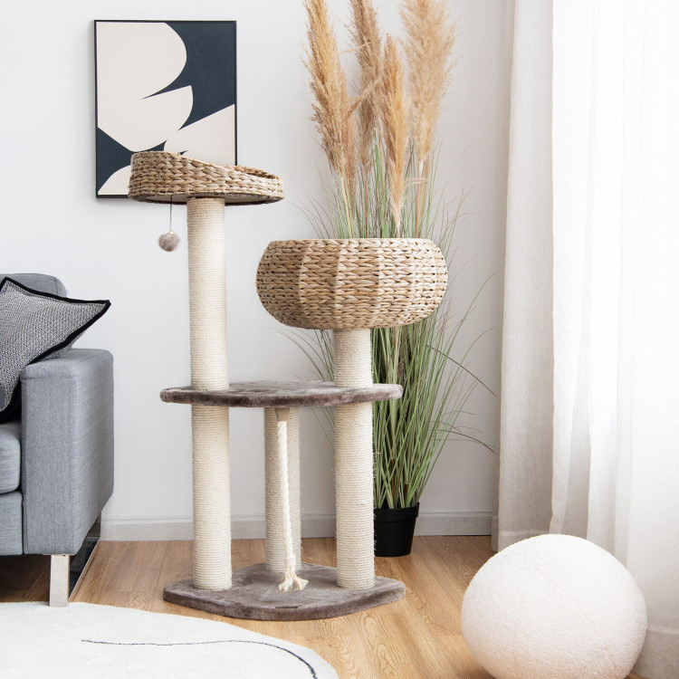 d0102x39b0u 41 Inch Rattan Cat Tree with Napping Perch - Image 6