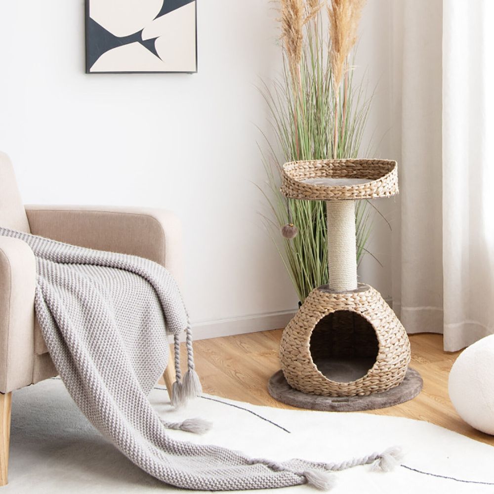 d0102x3a8ru 28 Inches Hand-Made Cat Tree Tower with Jump Platform - Image 2