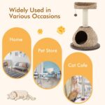 28 Inches Hand-Made Cat Tree Tower with Jump Platform - Image 7