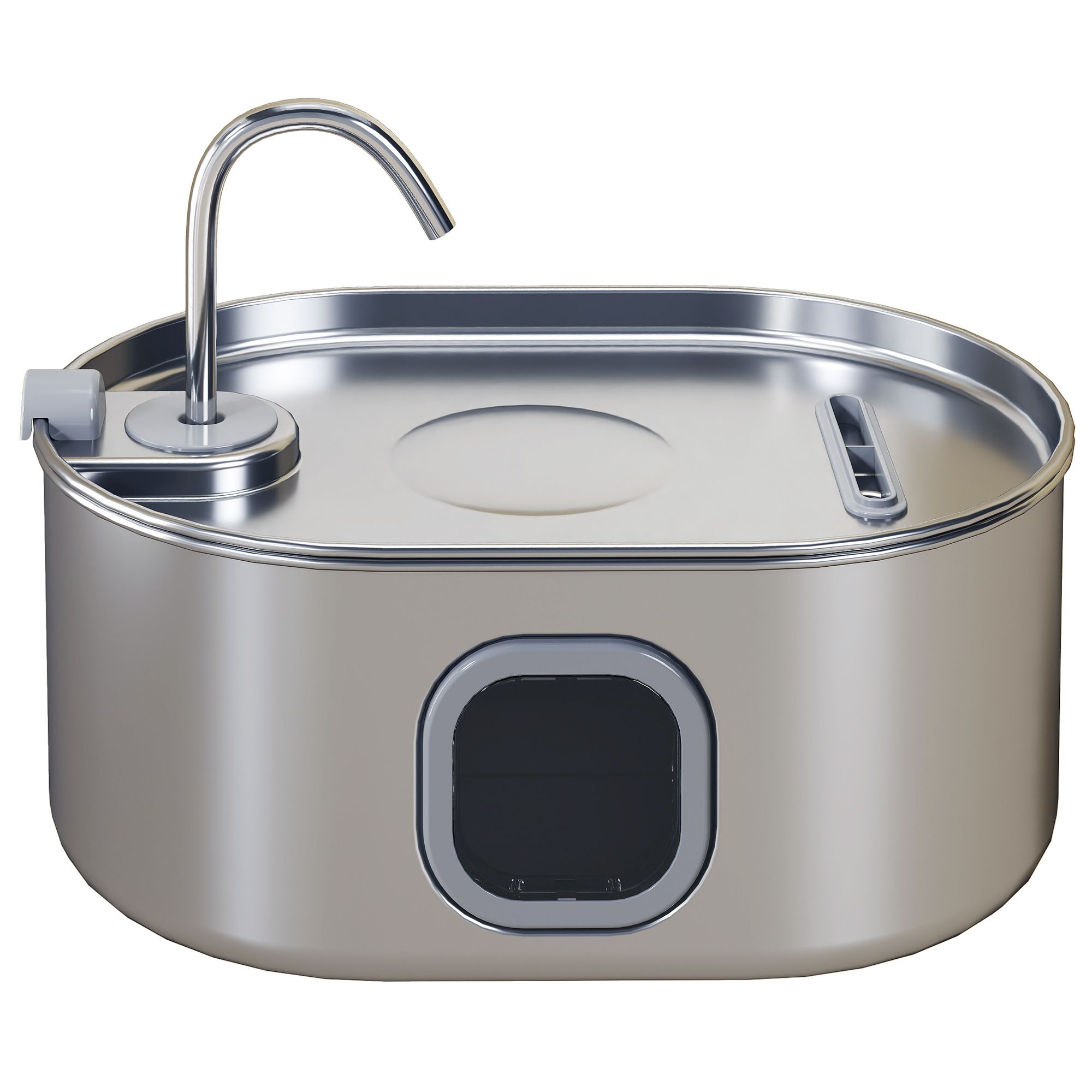 d0102x3jg0y PawHut 246 oz./7L Stainless Steel Cat Water Fountain with Filters, Ultra-Quiet Pump, for Cats, Dogs & Multi-Pet Homes - Image 1