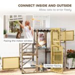 PawHut Outdoor Cat Enclosure with Window Access, 5 Platforms and 2 Resting Boxes, Waterproof Roof for Multiple Cats, Brown - Image 4