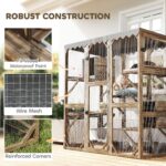 PawHut Outdoor Cat Enclosure with Window Access, 5 Platforms and 2 Resting Boxes, Waterproof Roof for Multiple Cats, Brown - Image 6